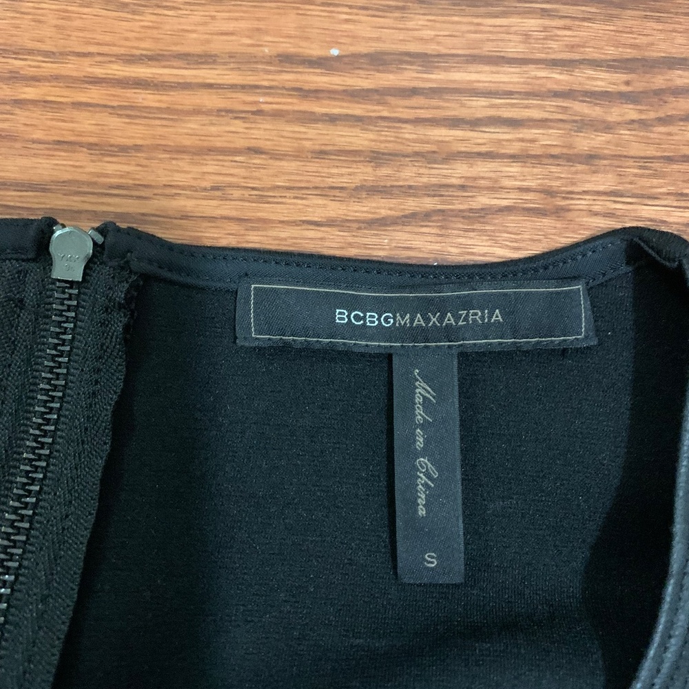 BCBGMAXAZRIA Peplum Leather Blouse - Picture 3 of 3
